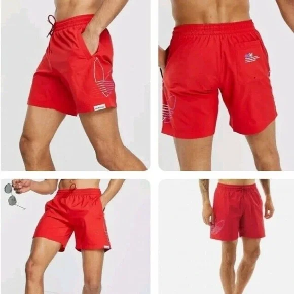 Adidas Primeblue FTO Men’s Red Swim Shorts Size Small - Picture 2 of 13